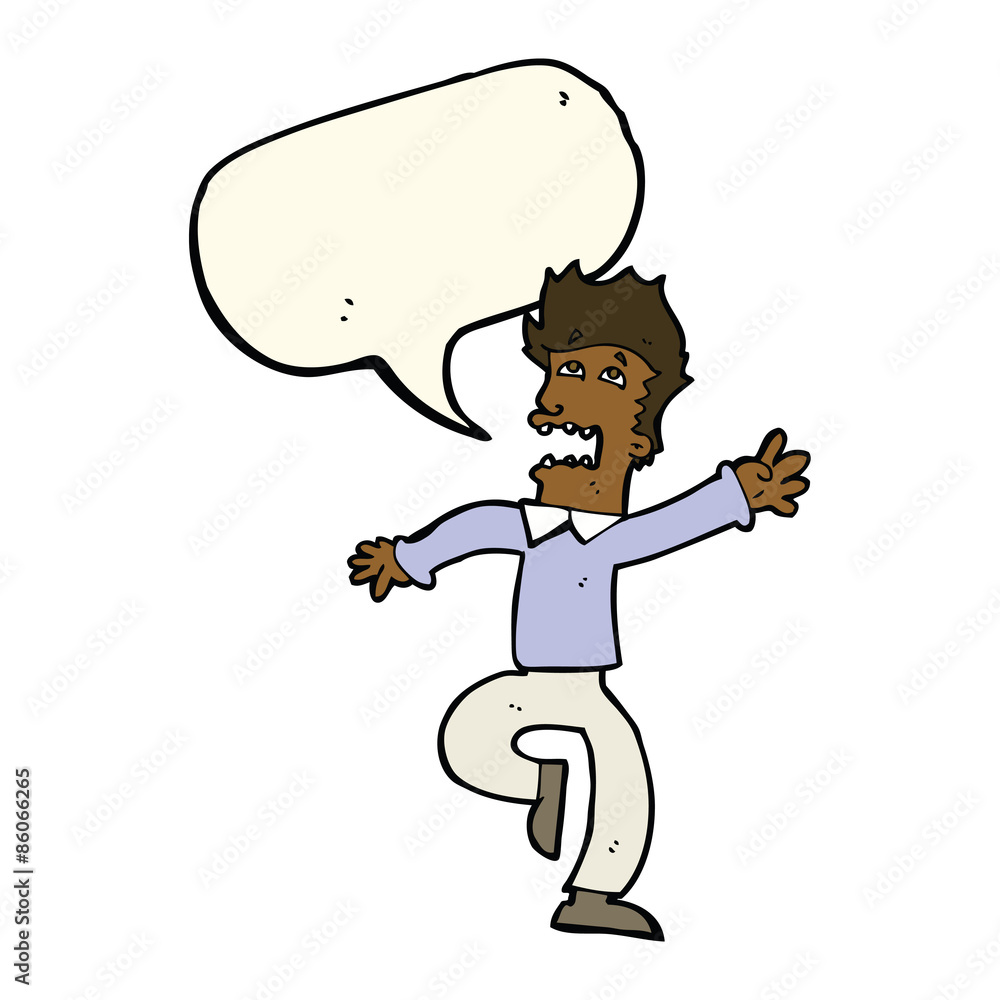 cartoon man panicking with speech bubble cartoon man panicking with speech bubble