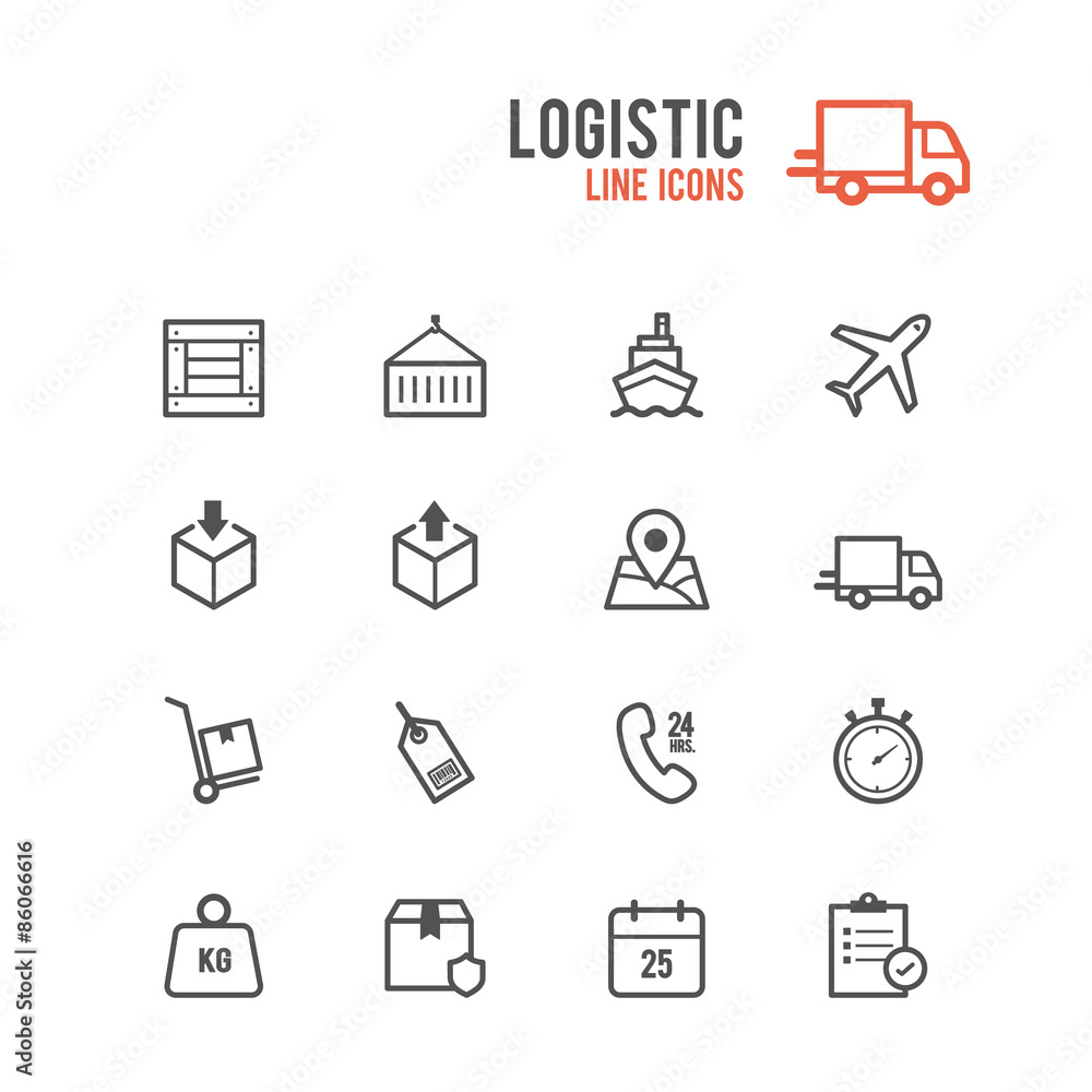 Logistic icon set. Vector illustration. Logistic icon set. Vector illustration.