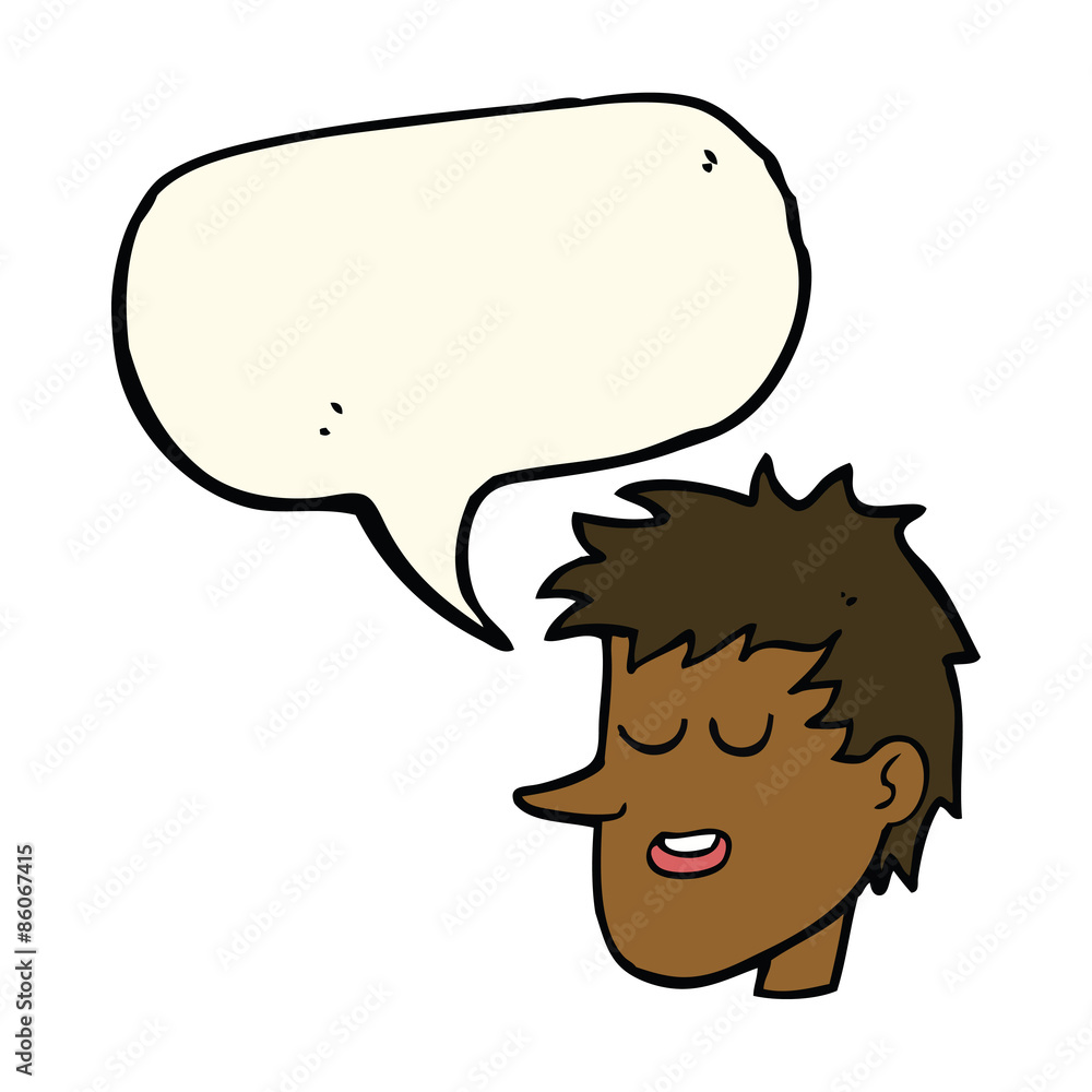 cartoon happy boy face with speech bubble cartoon happy boy face with speech bubble