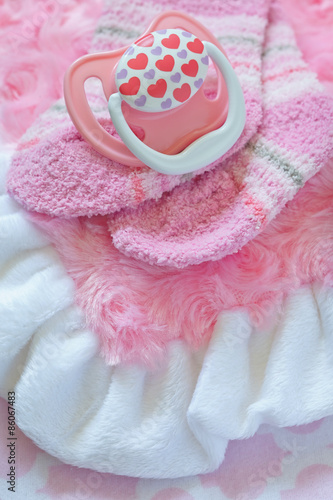 Layette for newborn baby girl © azurita