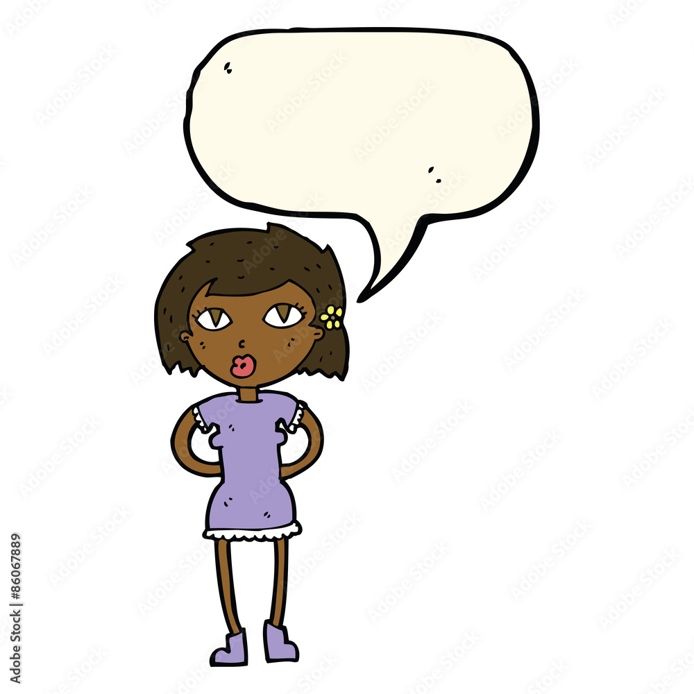 cartoon woman with speech bubble cartoon woman with speech bubble