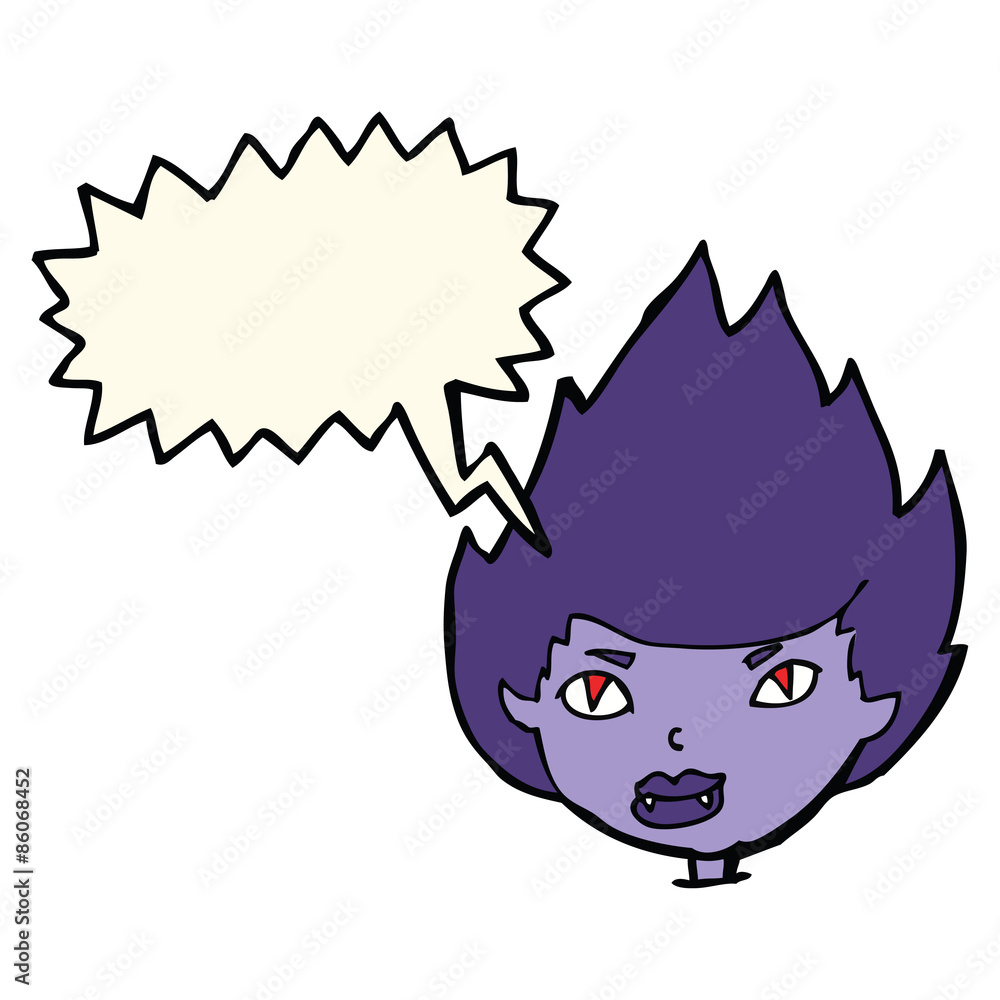 cartoon vampire head with speech bubble cartoon vampire head with speech bubble
