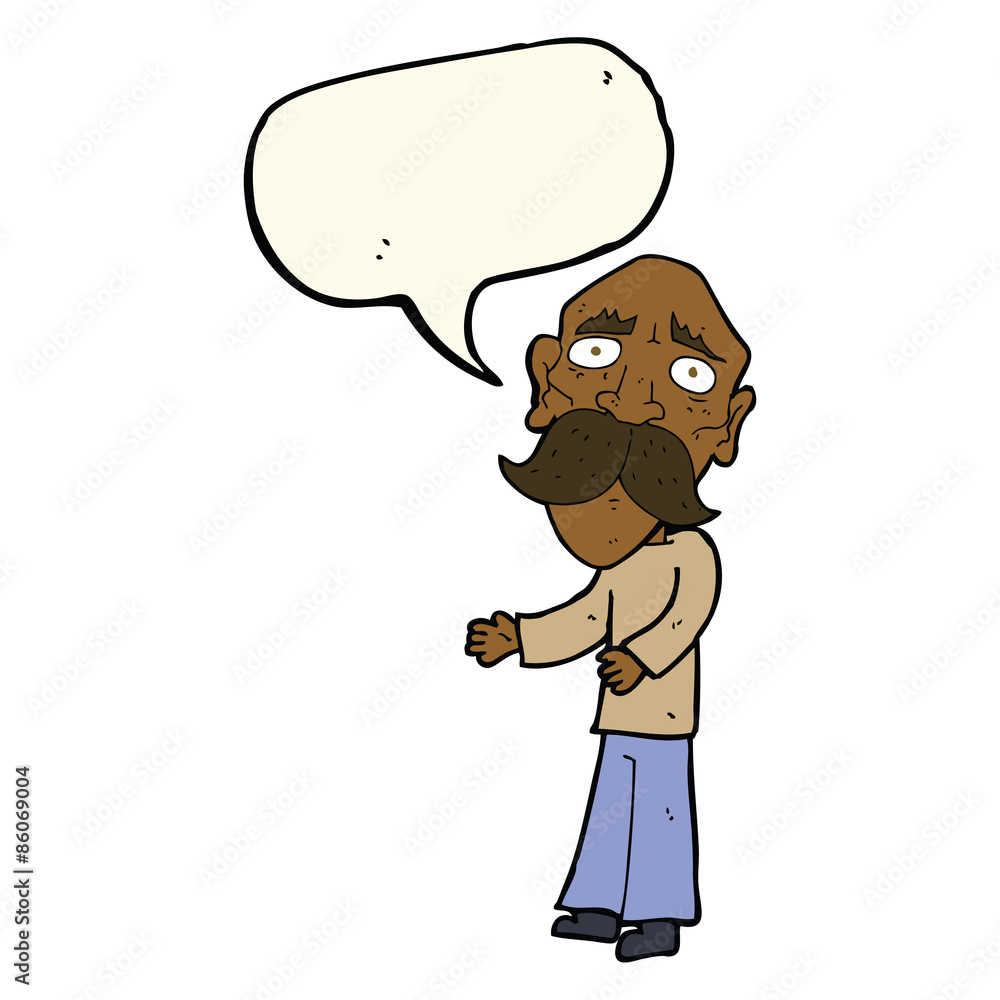 cartoon lonely old man with speech bubble cartoon lonely old man with speech bubble
