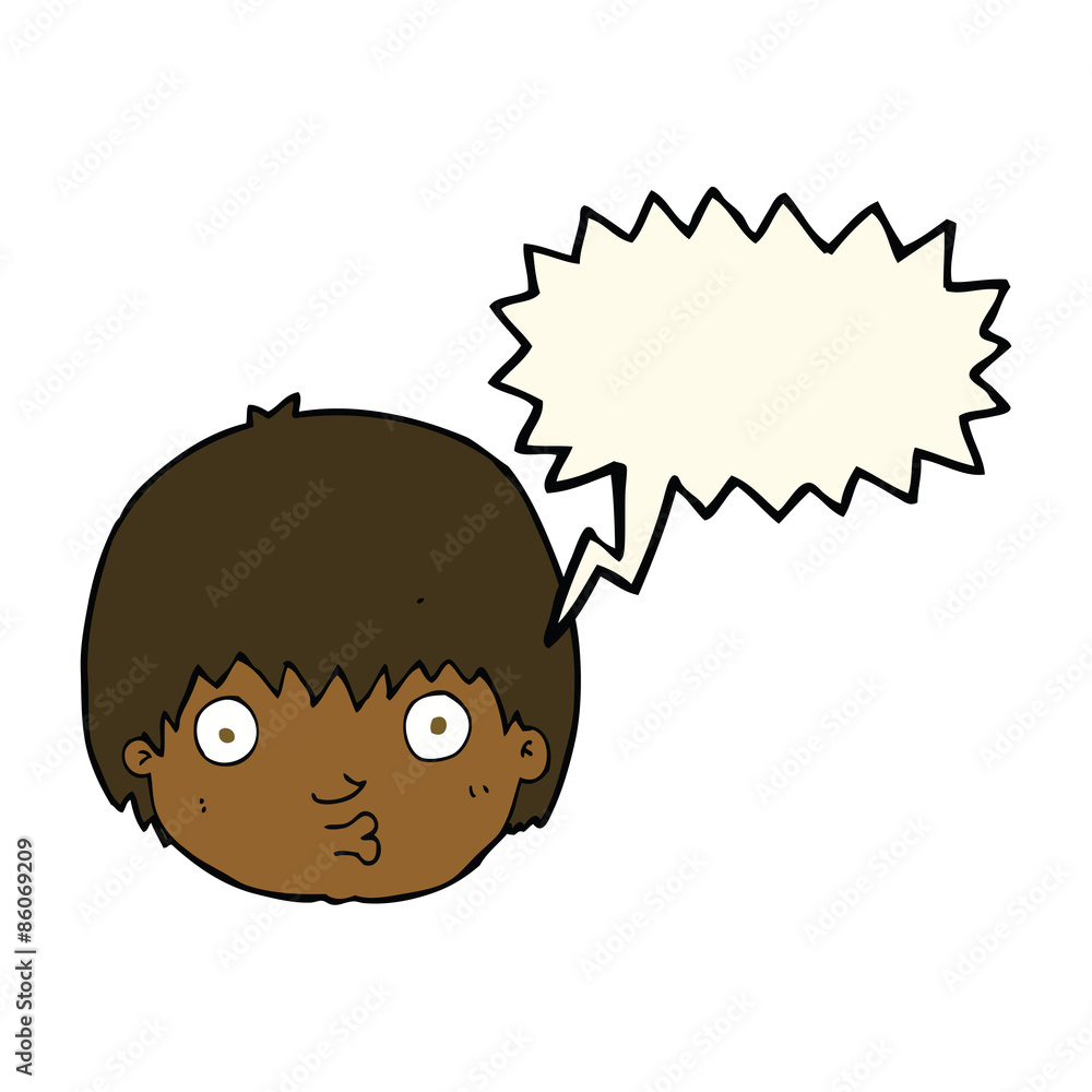 cartoon curious boy with speech bubble cartoon curious boy with speech bubble