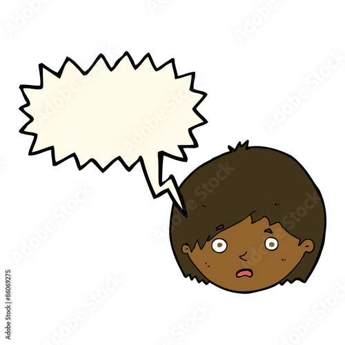 cartoon unhappy boy with speech bubble