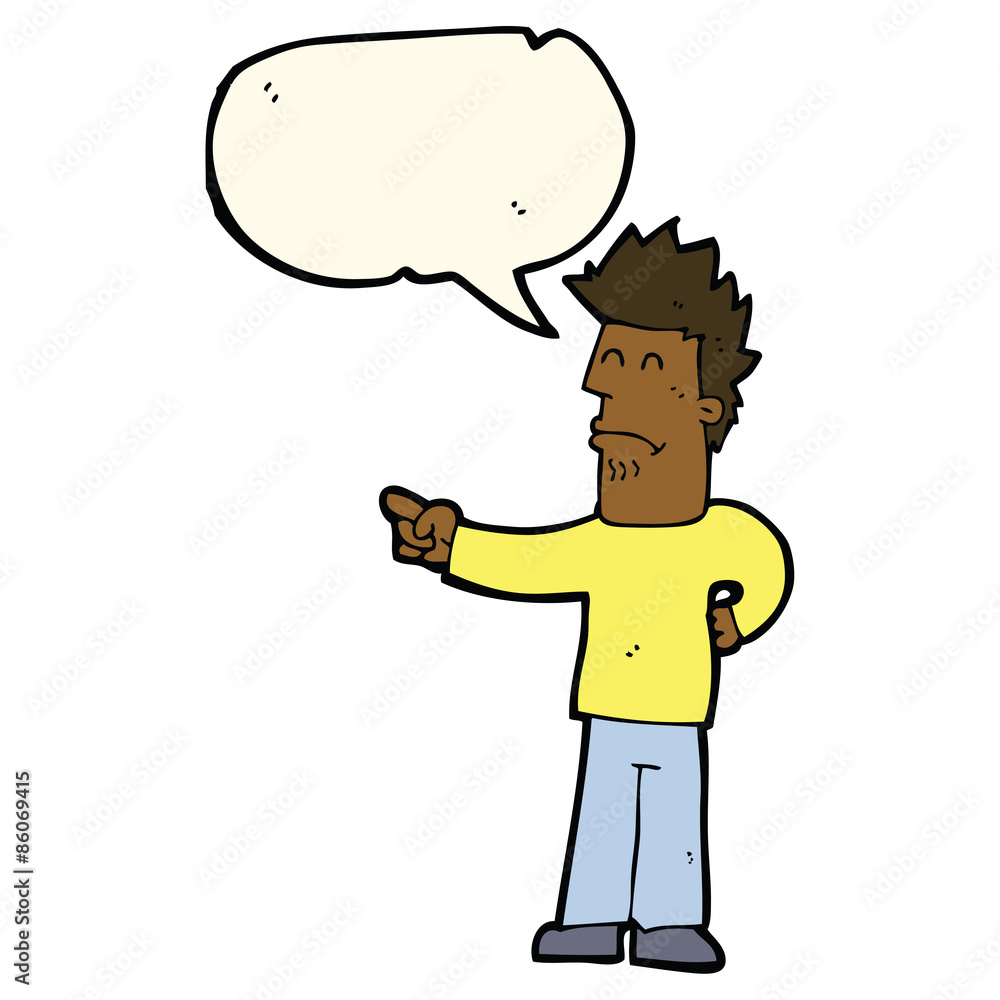 cartoon man pointing with speech bubble cartoon man pointing with speech bubble