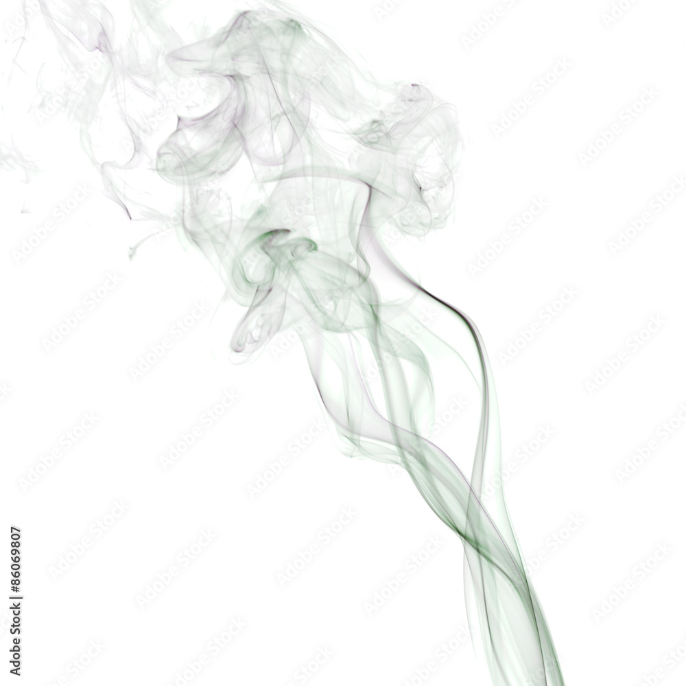 Movement of smoke on white background.