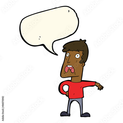 cartoon complaining man with speech bubble