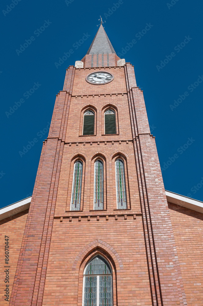 Clock tower of the Dutch Reformed Church in Boshof