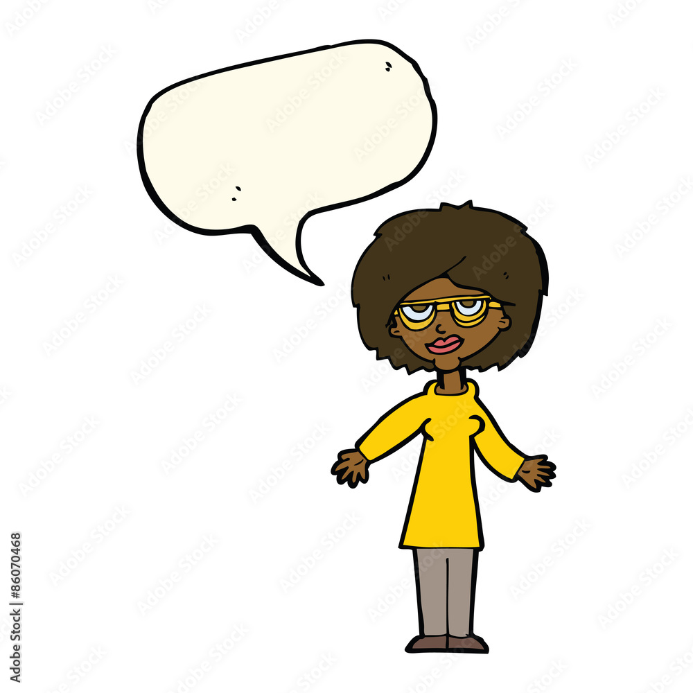 cartoon woman wearing glasses with speech bubble cartoon woman wearing glasses with speech bubble