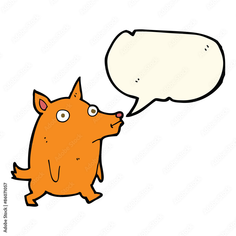 cartoon funny little dog with speech bubble cartoon funny little dog with speech bubble