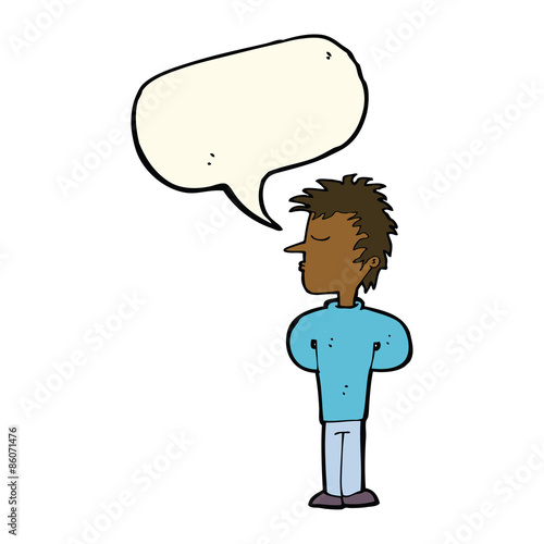 cartoon man ignoring with speech bubble