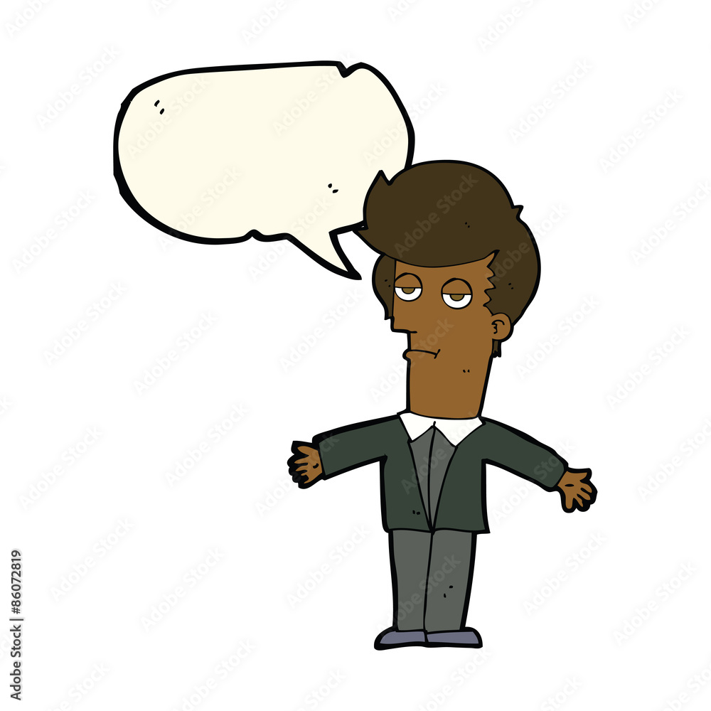 cartoon bored man with speech bubble cartoon bored man with speech bubble