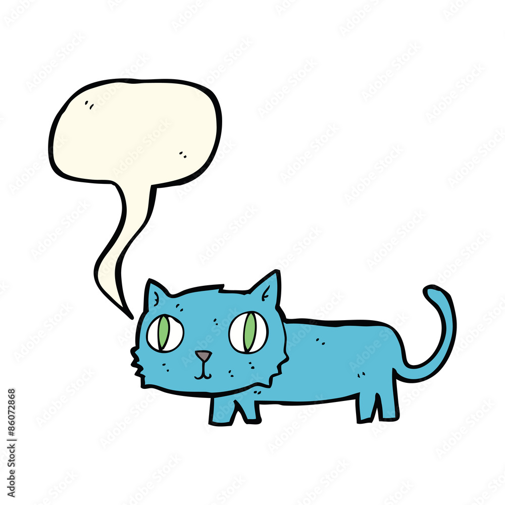 cartoon cat with speech bubble cartoon cat with speech bubble