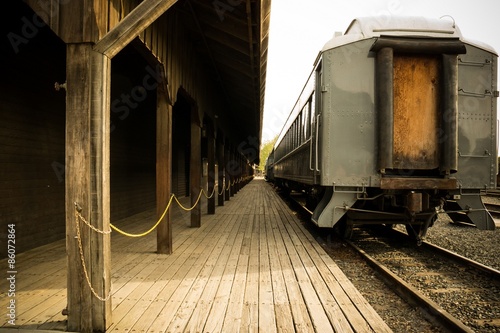 Old train on station