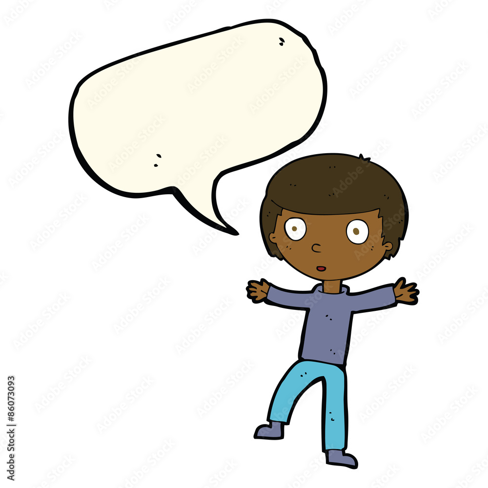 cartoon startled boy with speech bubble cartoon startled boy with speech bubble