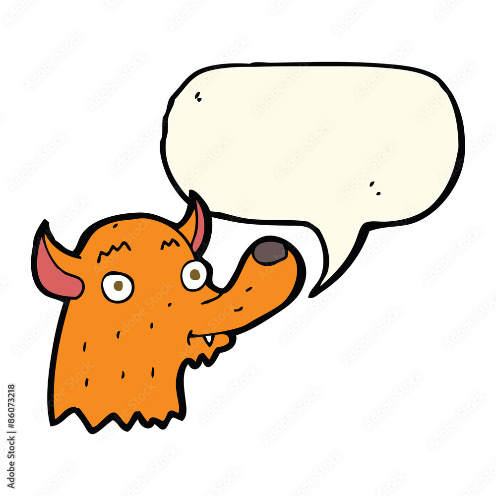 cartoon happy fox with speech bubble cartoon happy fox with speech bubble