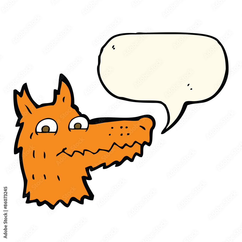 cartoon fox head with speech bubble cartoon fox head with speech bubble