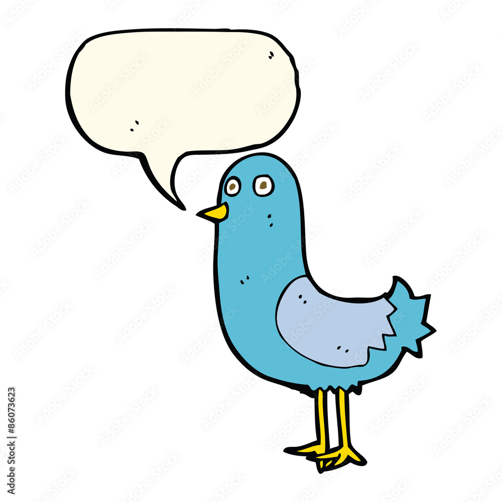 cartoon bird with speech bubble cartoon bird with speech bubble