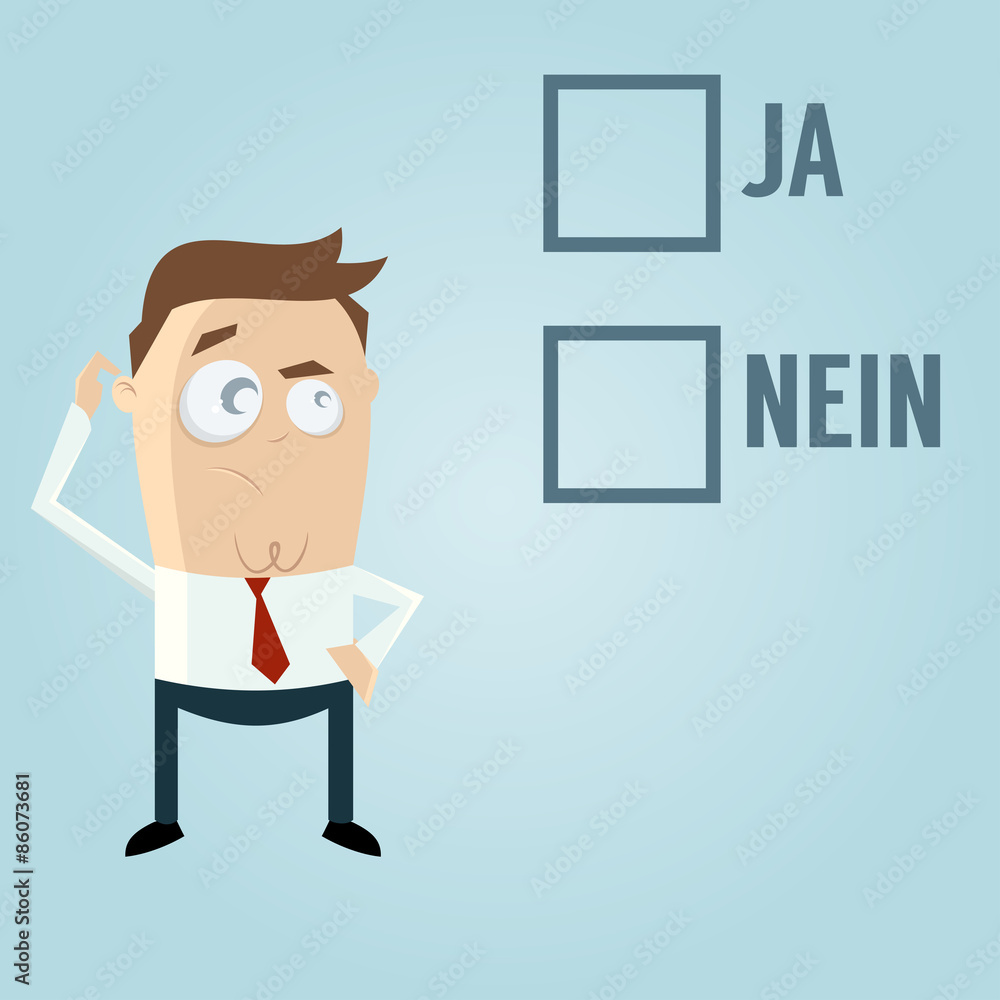 Schwierige Entscheidung Business Mann Abstimmung Schwierige Entscheidung Business Mann Abstimmung
