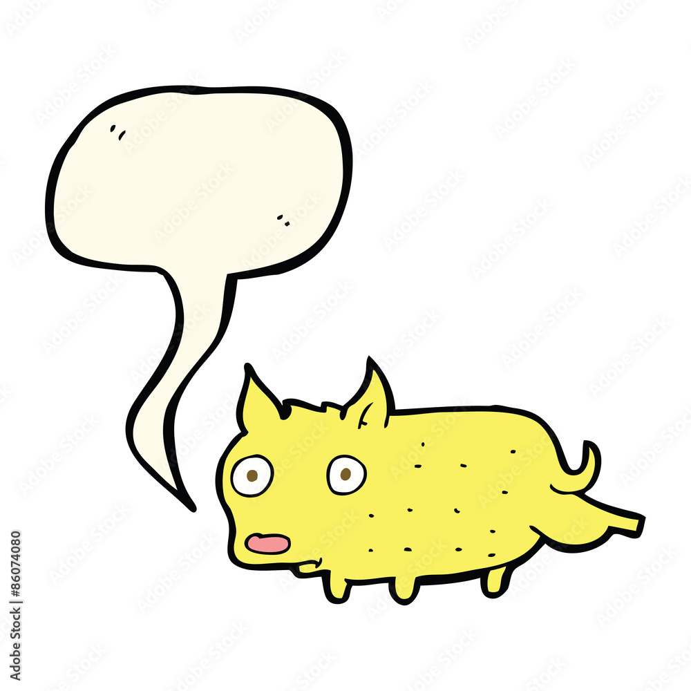 cartoon little dog cocking leg with speech bubble cartoon little dog cocking leg with speech bubble