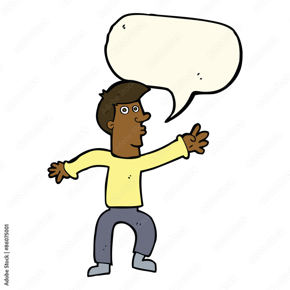 cartoon reaching man with speech bubble cartoon reaching man with speech bubble