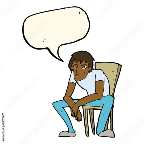 cartoon dejected man with speech bubble
