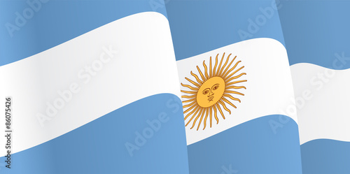 Background with waving Argentine Flag. Vector photo