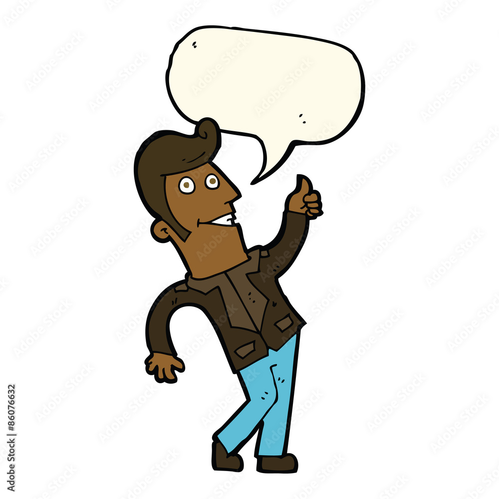 cartoon man giving thumbs up sign with speech bubble cartoon man giving thumbs up sign with speech bubble