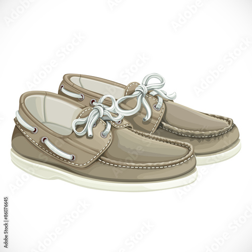 A pair of men brown moccasins