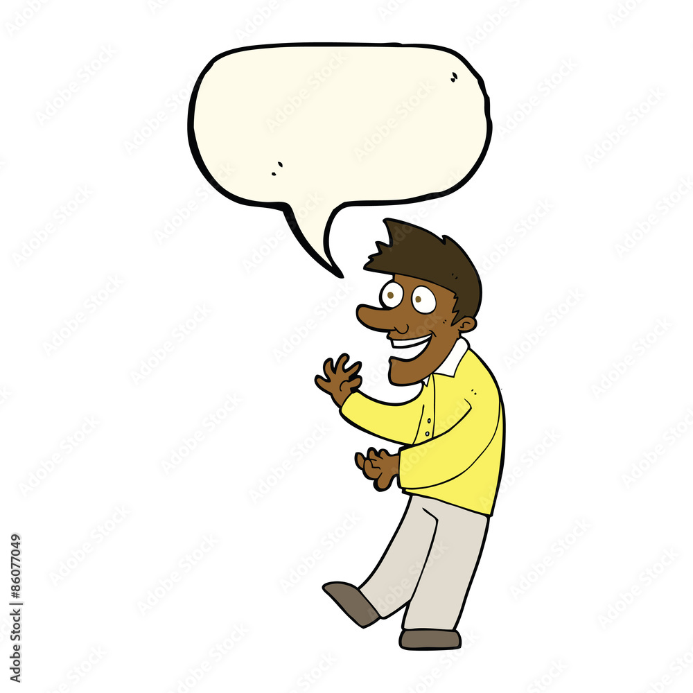 cartoon excited man with speech bubble cartoon excited man with speech bubble
