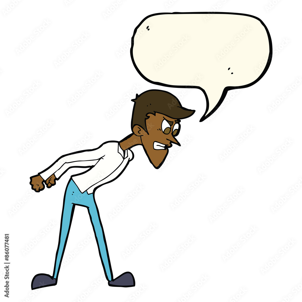 Fototapeta premium cartoon angry man with speech bubble