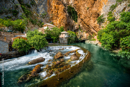 Εκτύπωση καμβά Small village Blagaj on Buna spring