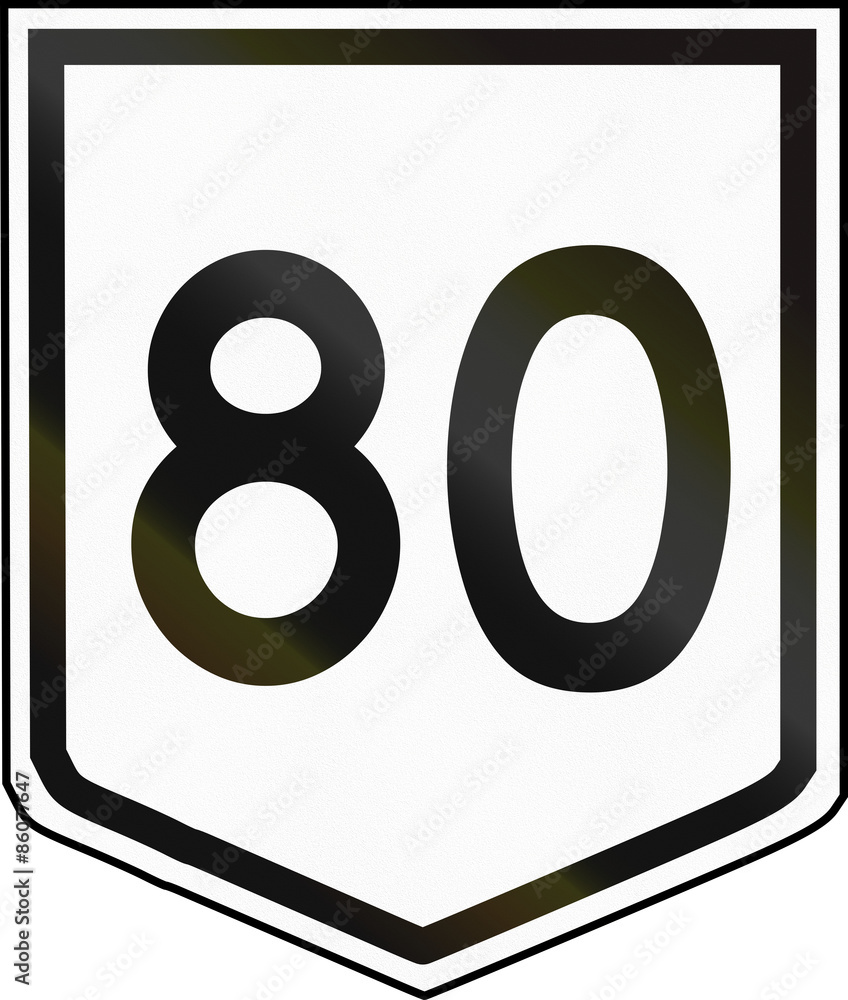 Australian National Route shield with number 80 Australian National Route shield with number 80