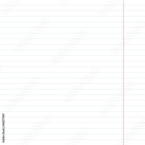 White school notebook paper sheet  in line