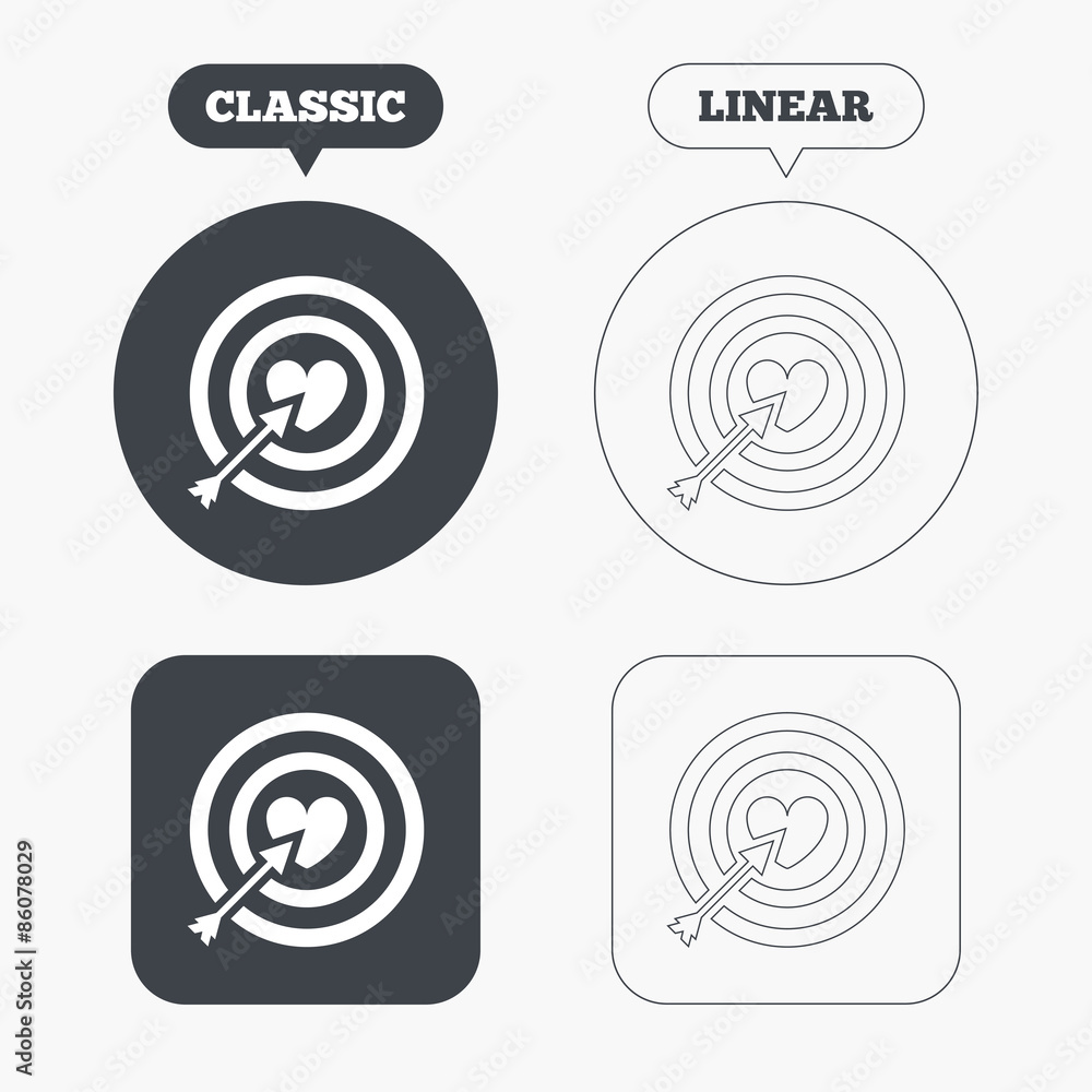 Target aim sign icon. Darts board symbol. Target aim sign icon. Darts board symbol.