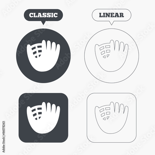 Baseball glove sign icon. Sport symbol.