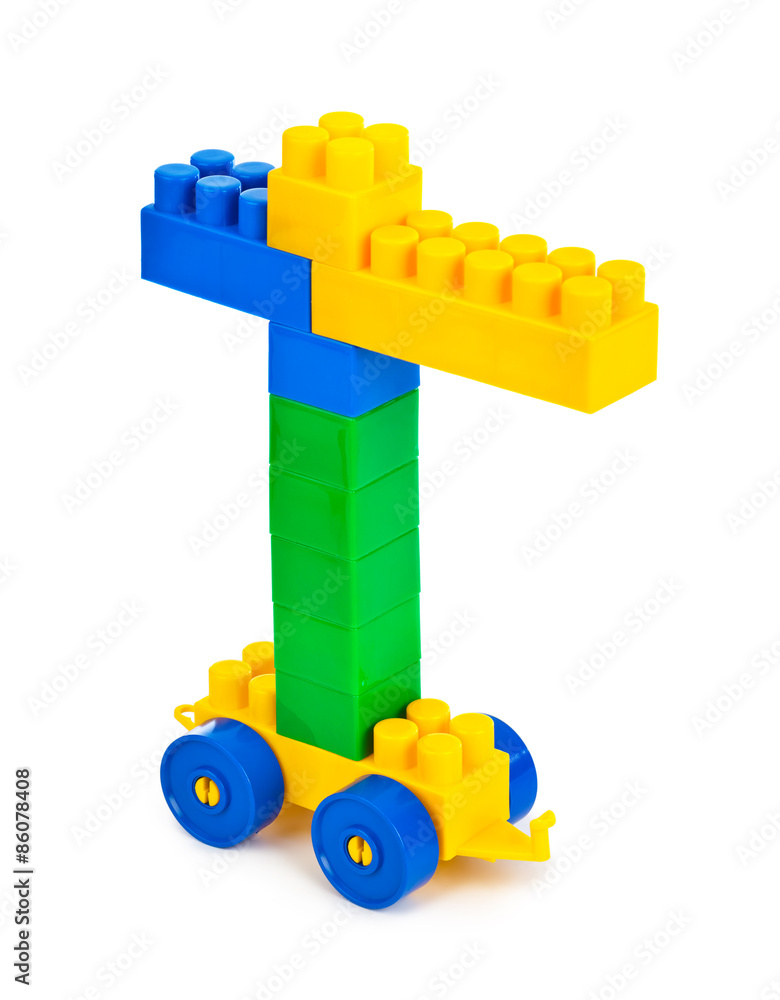 Obraz premium Toy construction hoisting crane