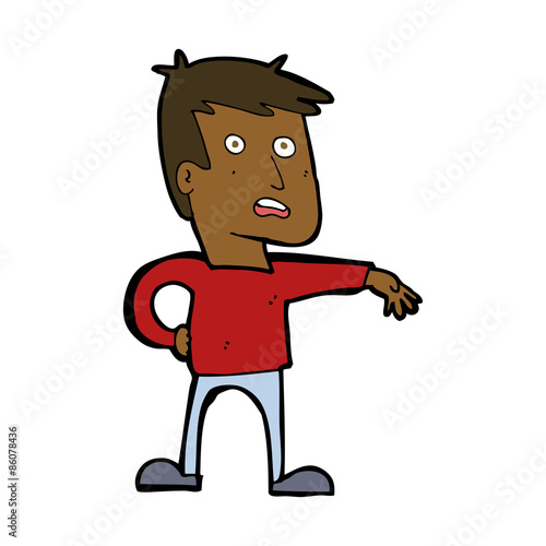 cartoon man making camp gesture