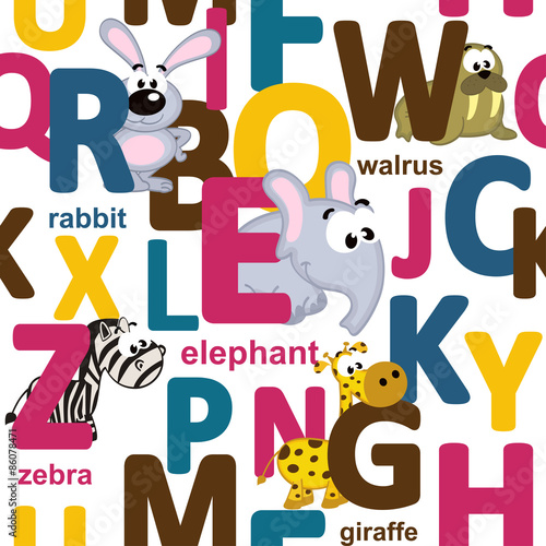 seamless pattern of letters - vector illustration, eps