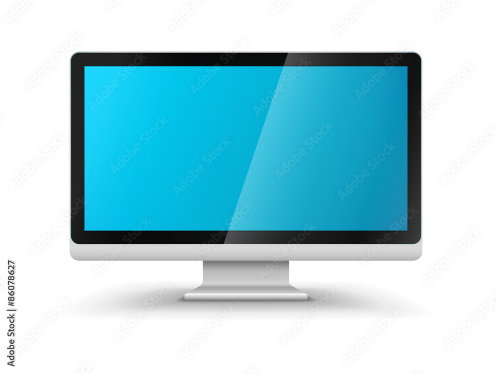 Computer display hd monitor with blank blue screen. Eps10 Computer display hd monitor with blank blue screen. Eps10