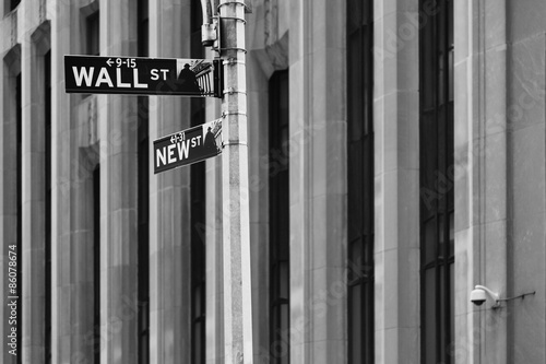 Wall Street Sign in Manhattan, New York #86078674