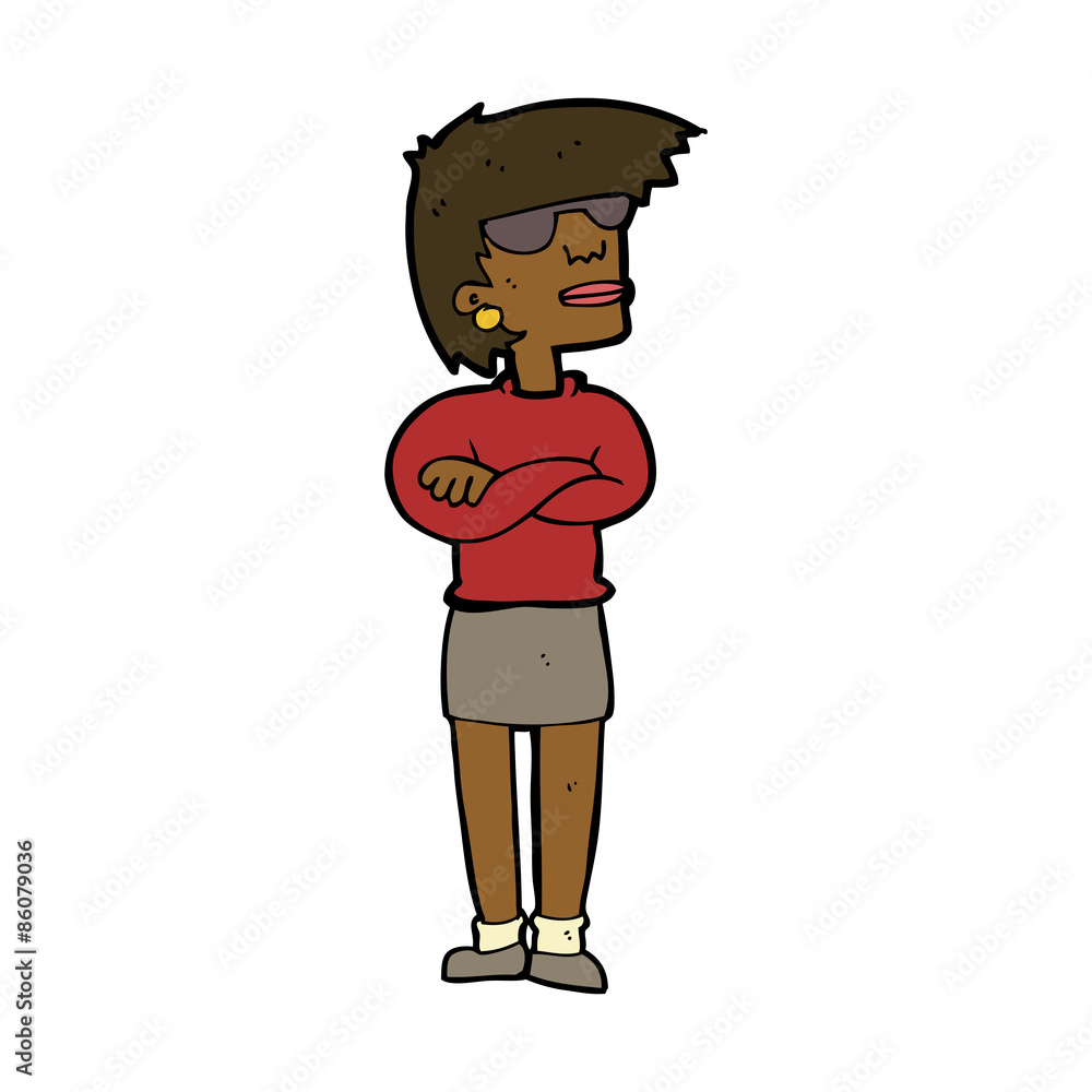 Fototapeta premium cartoon annoyed woman