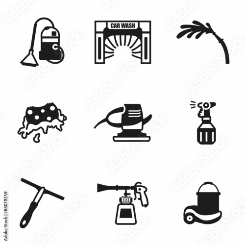 Vector Car wash icon set