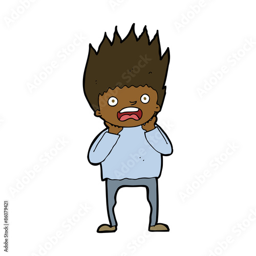 cartoon man panicking