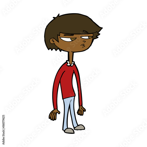 cartoon suspicious boy