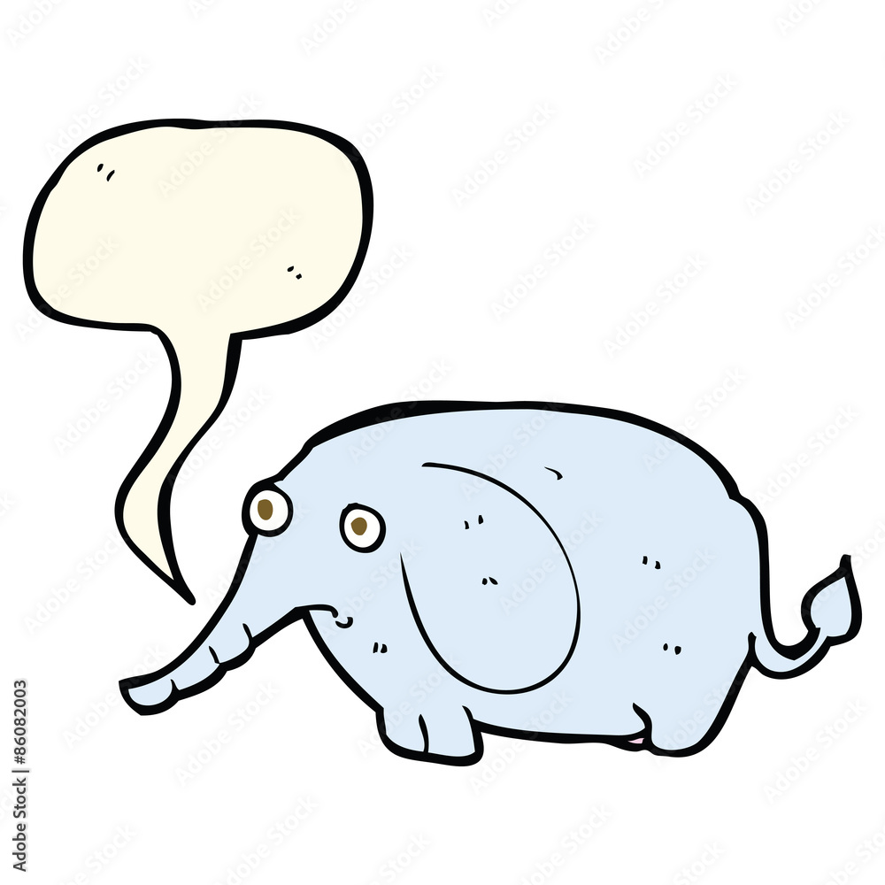 cartoon sad little elephant with speech bubble cartoon sad little elephant with speech bubble
