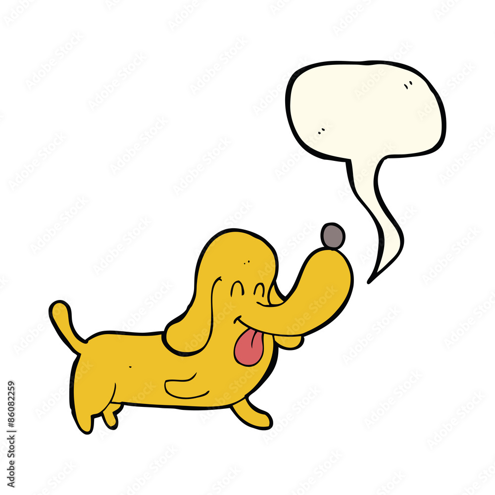 cartoon happy dog with speech bubble cartoon happy dog with speech bubble