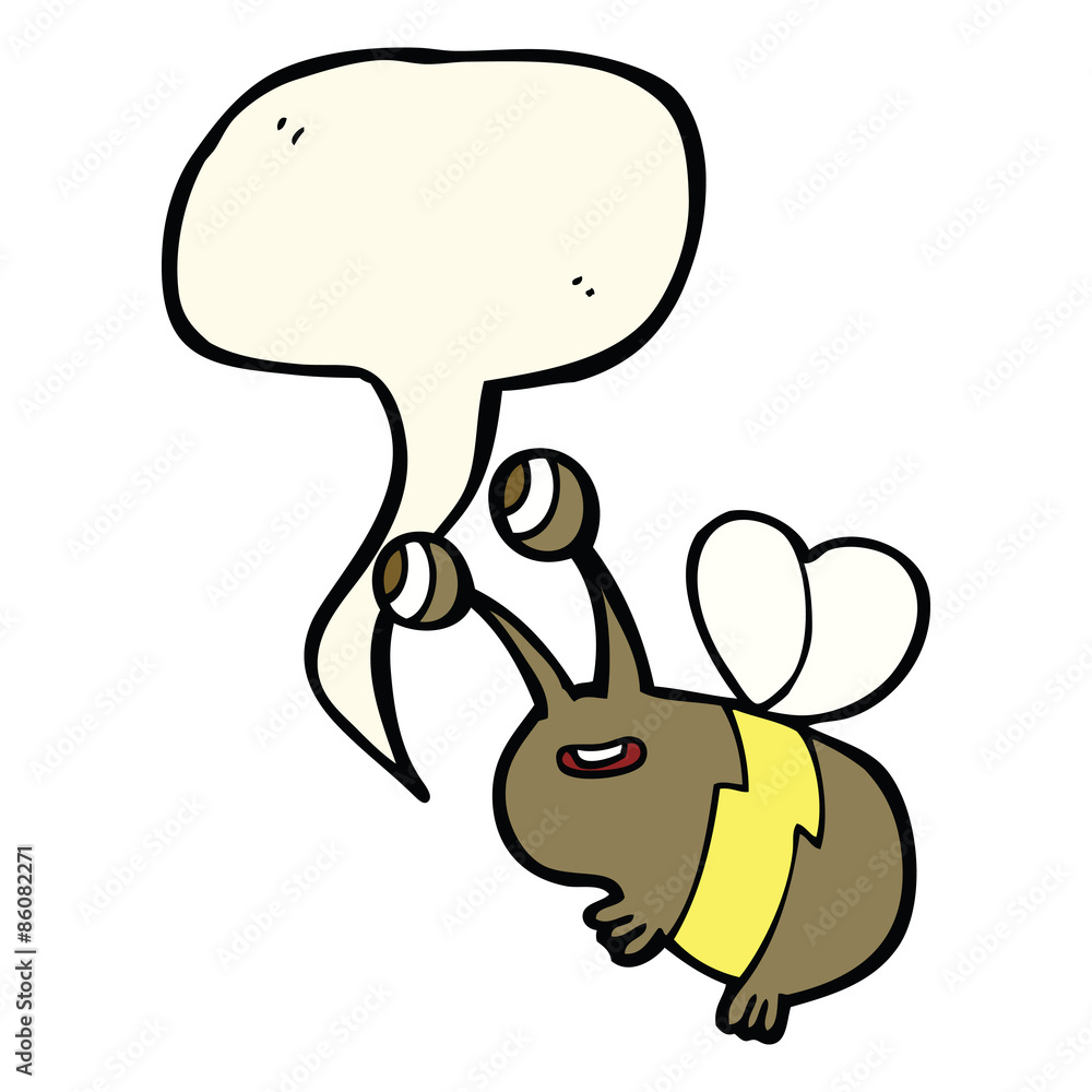 cartoon happy bee with speech bubble cartoon happy bee with speech bubble