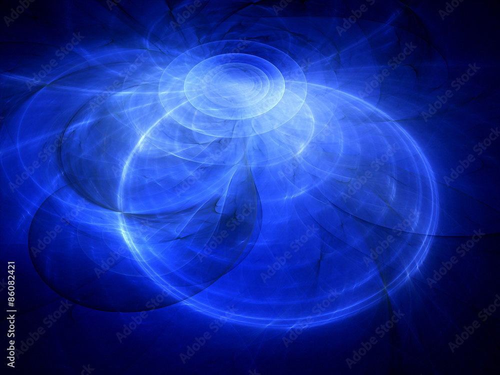 Blue glowing trajectories in space Blue glowing trajectories in space